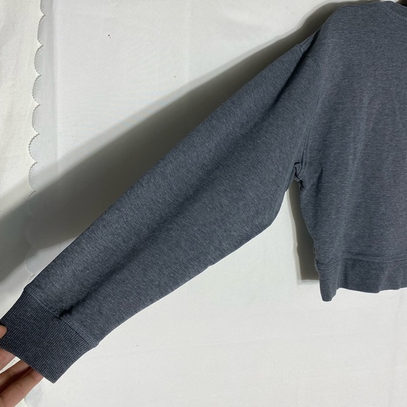 Highline Collective Grey Long Sleeve Cropped Crew Neck Sweatshirt S - Picture 10 of 14